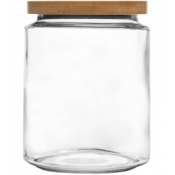 Porta Mantimento 2l Com Tampa De Bambu Oasis Vidro